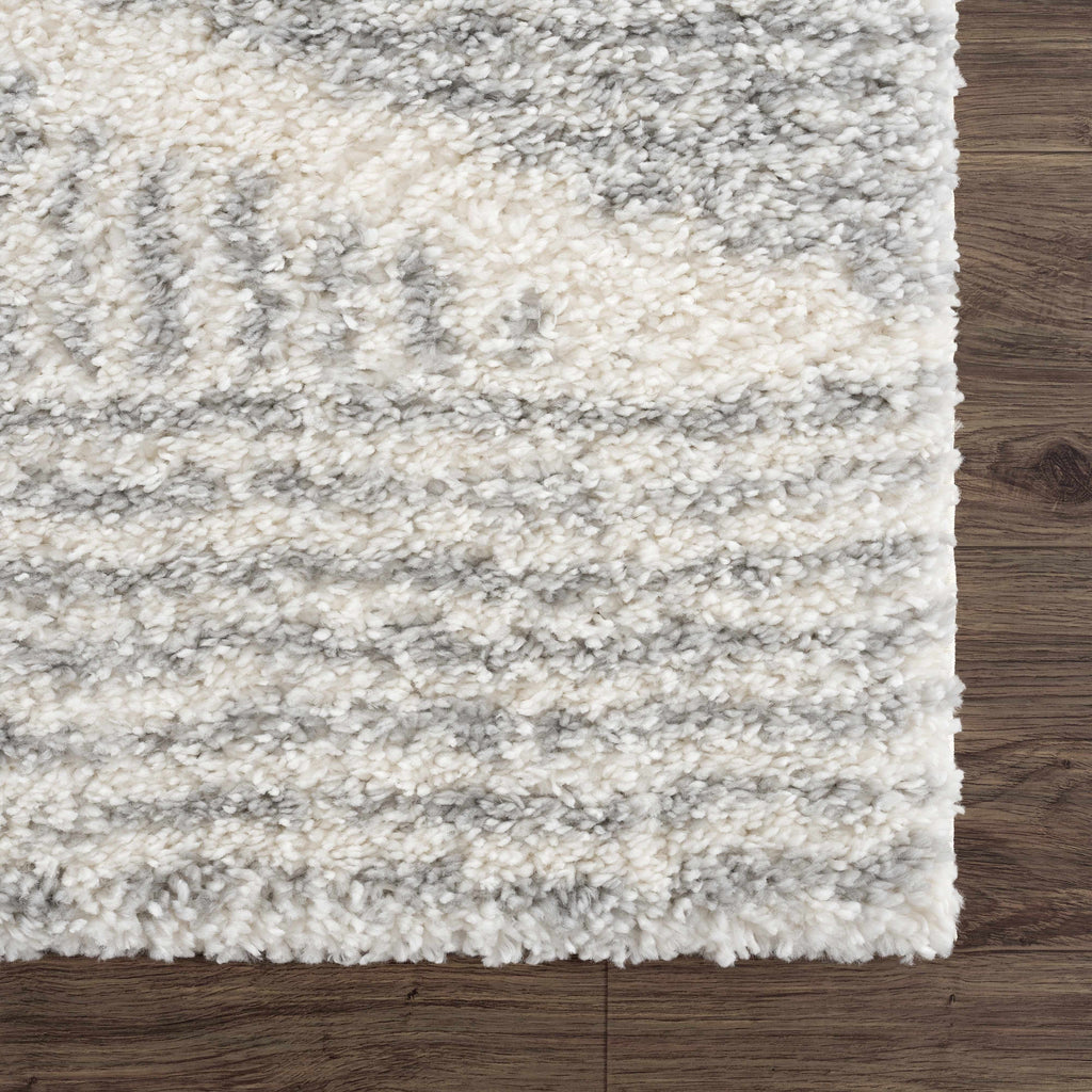 Arden Elara Gray & Cream Shag Rug