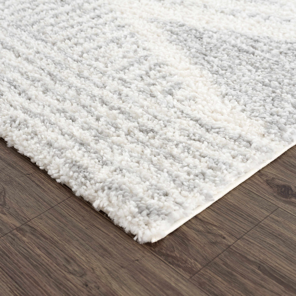 Arden Elara Gray & Cream Shag Rug