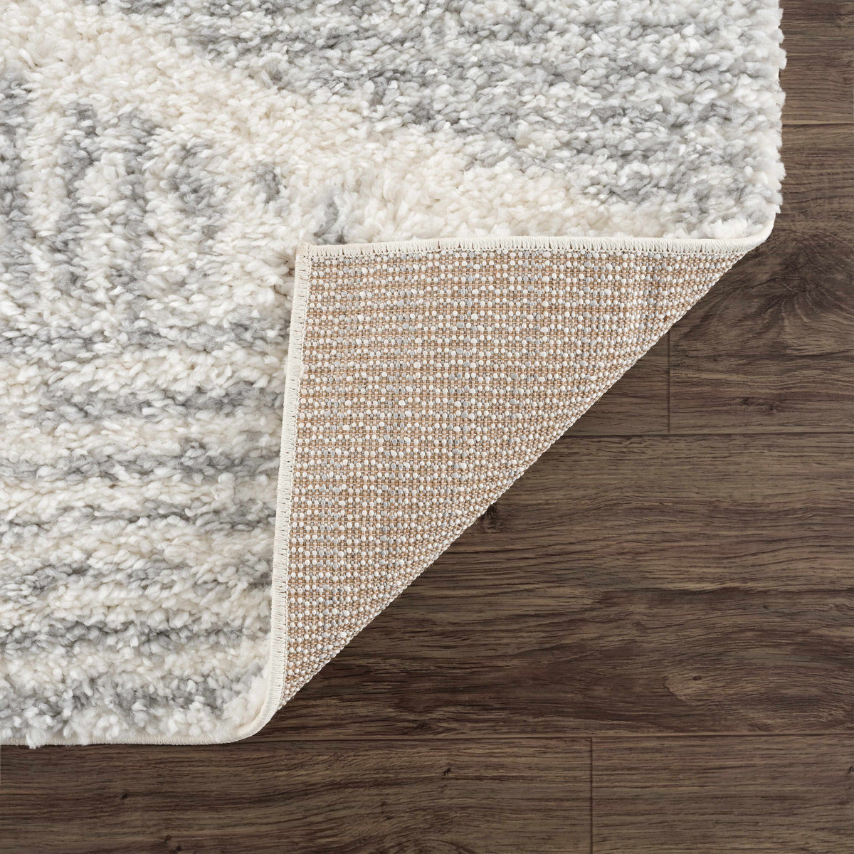 Arden Elara Gray & Cream Shag Rug