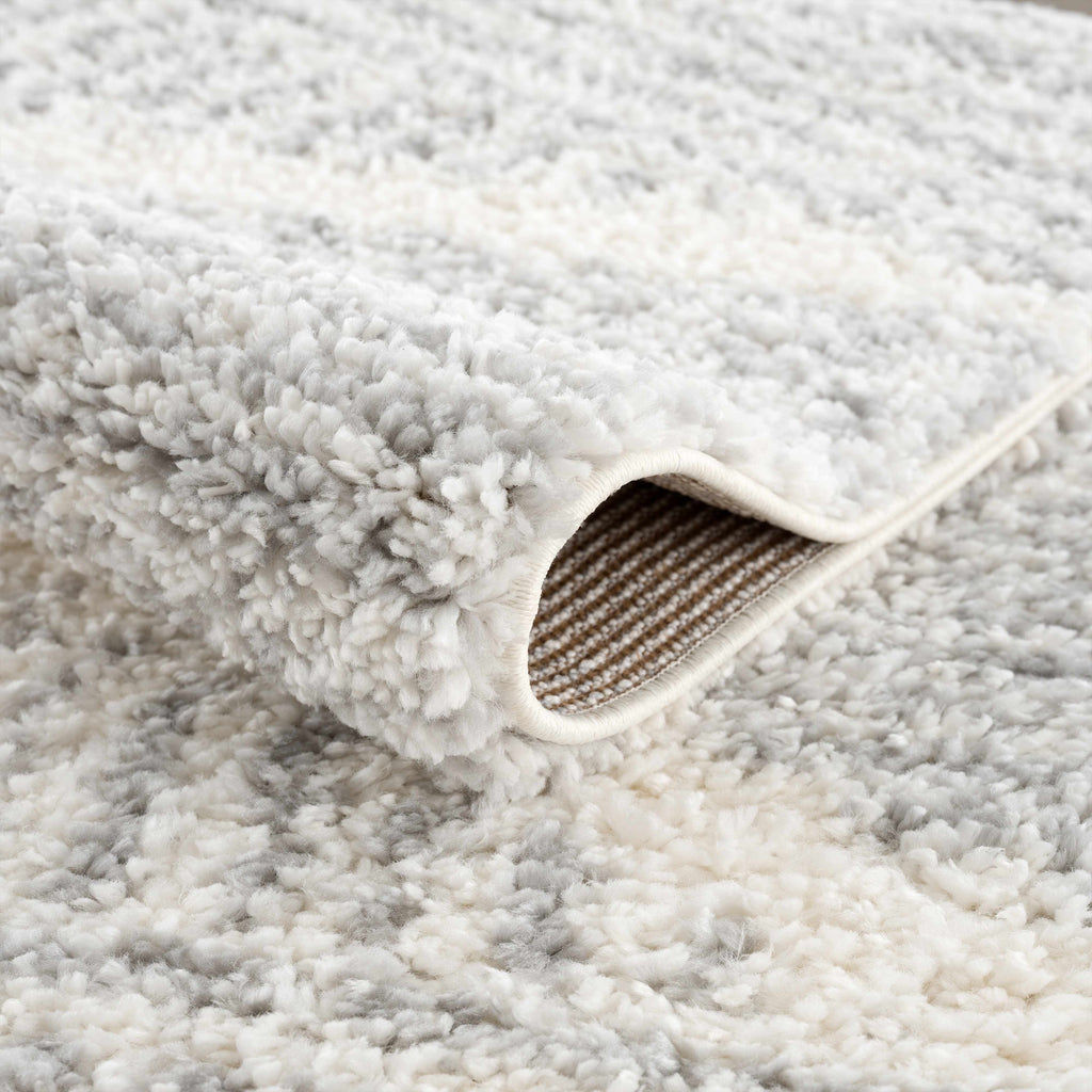 Arden Elara Gray & Cream Shag Rug
