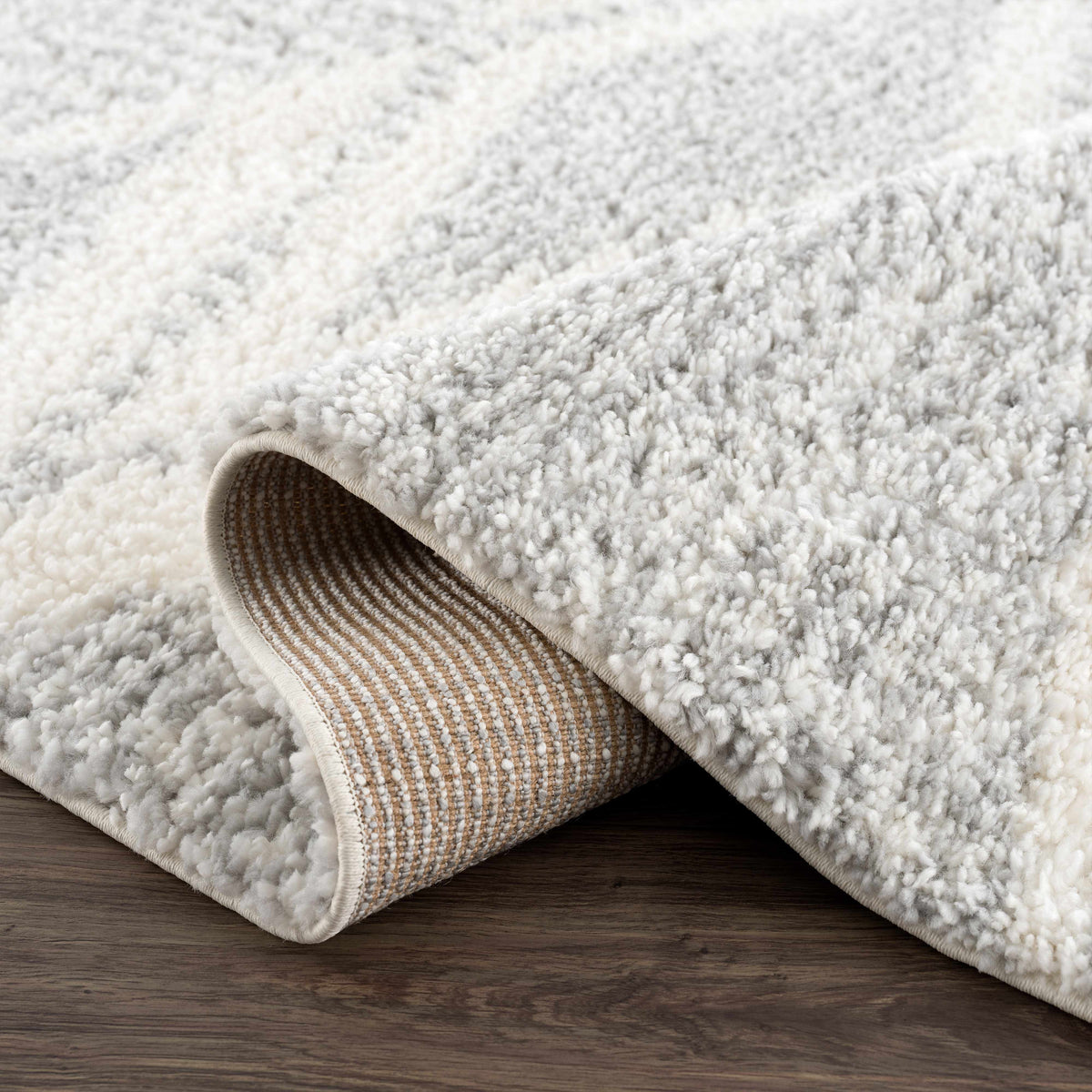 Arden Elara Gray & Cream Shag Rug