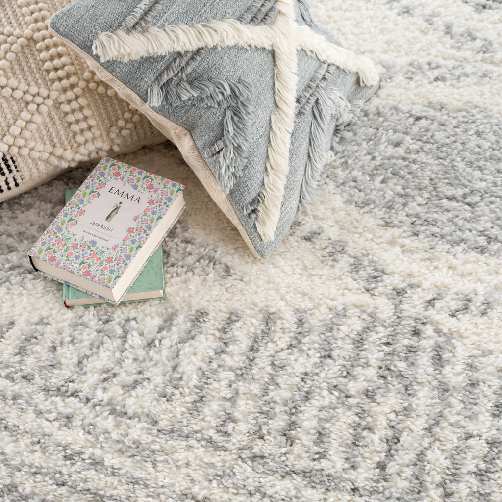 Arden Elara Gray & Cream Shag Rug