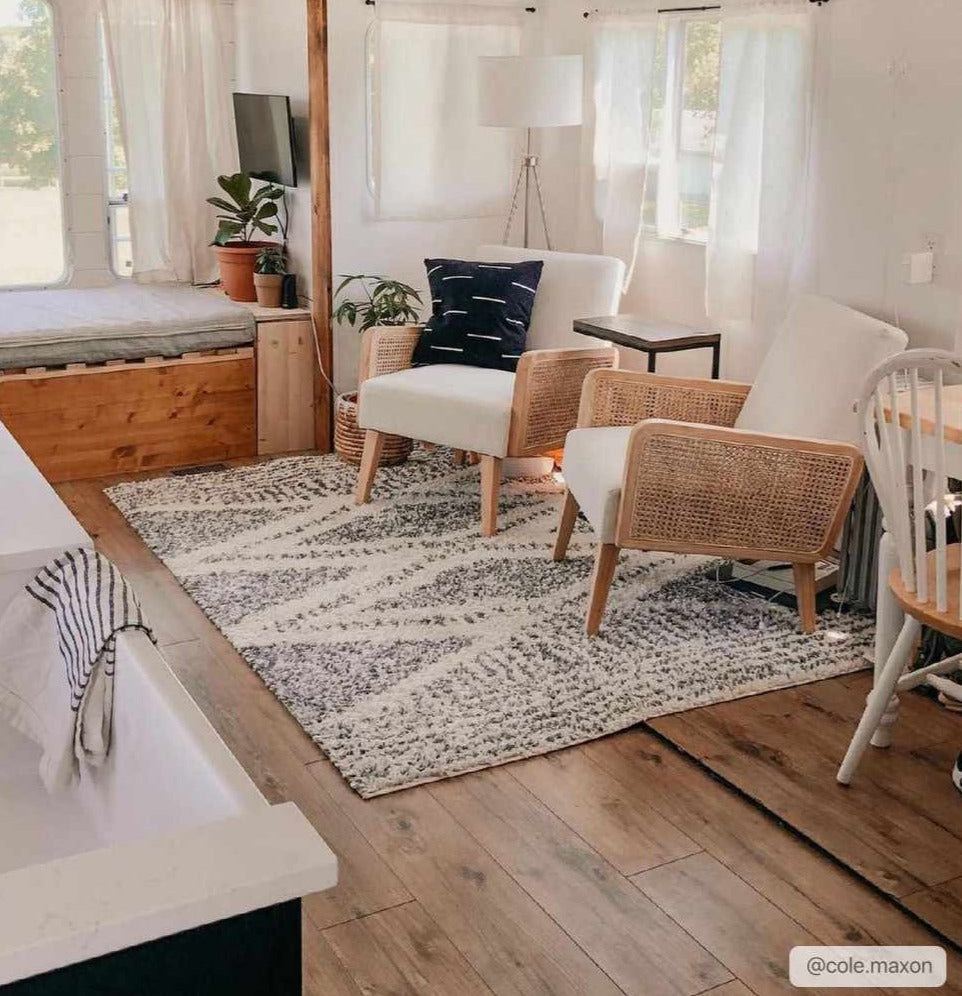 Arden Elara Charcoal&Cream Transitional Boho Rug