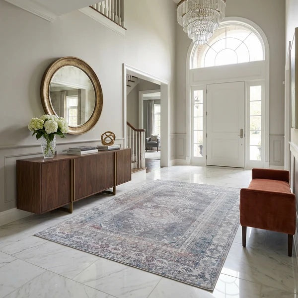Baltinglass Gray Washable Rug - Clearance
