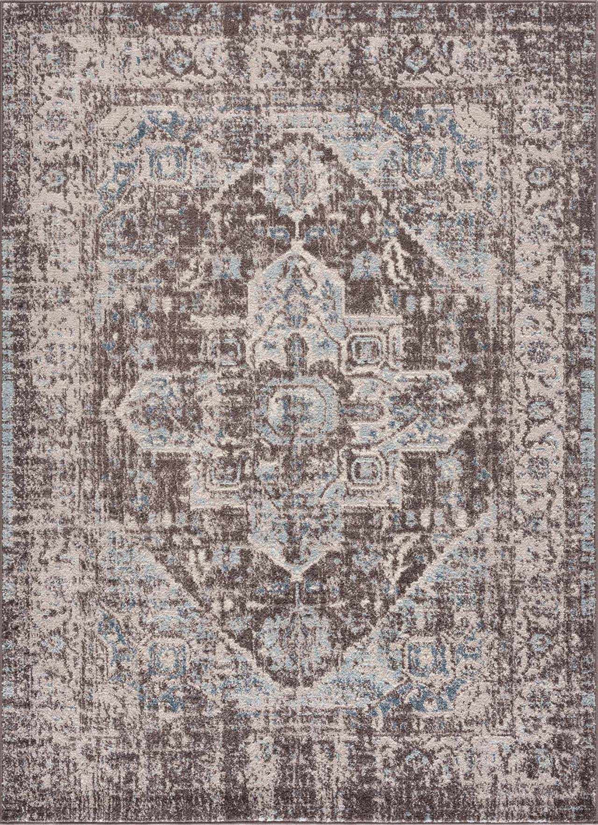 Peeta Dark Brown Medallion Area Rug - Clearance