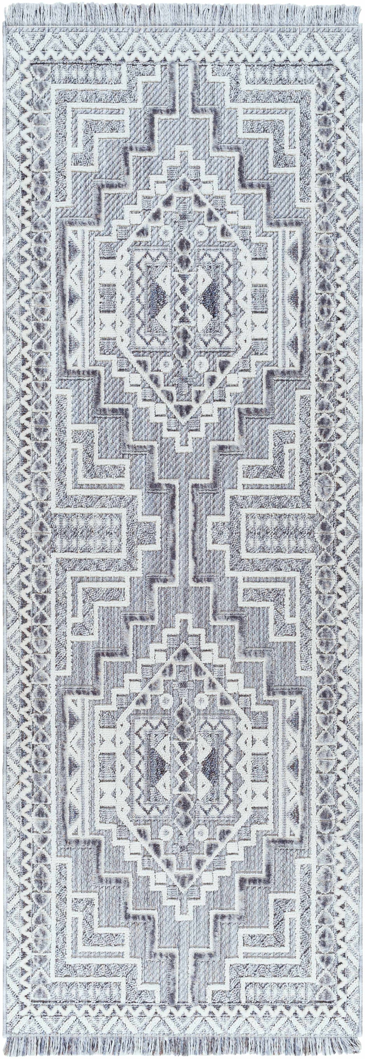 Alya 3D Saxony with Fringes Area Rug - Clearance