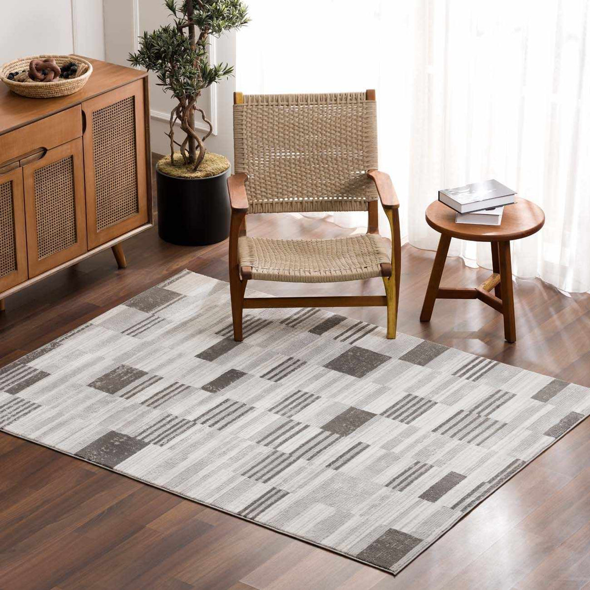 Bronka Broken-Striped Area Rug - Clearance