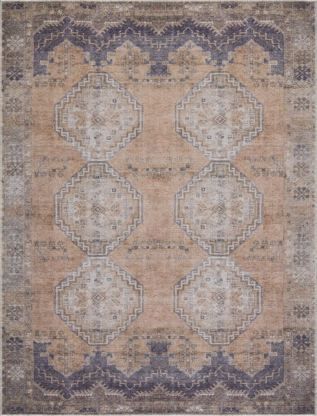 Carrabelle Peach Washable Area Rug - Clearance
