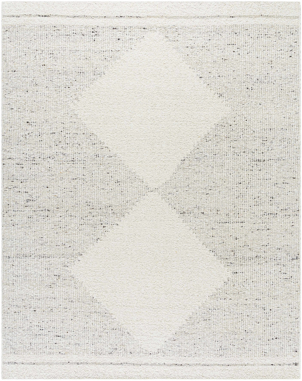 Ethara Ivory Charcoal Global Bohemian Tribal Pattern Wool Handmade Area Rug - Clearance
