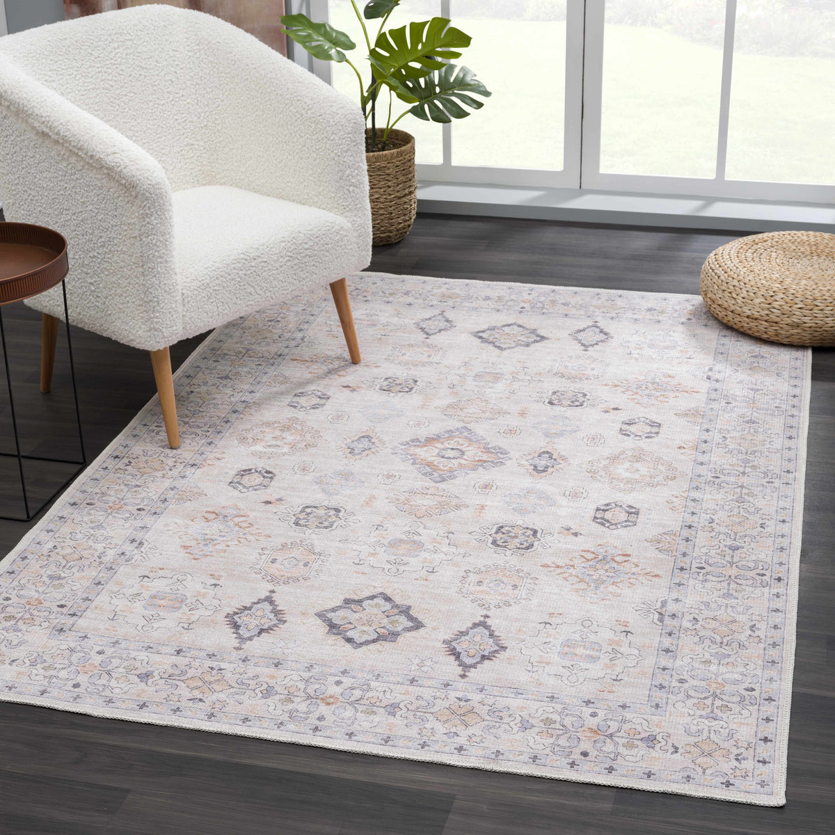 Beige Beckett Washable Rug