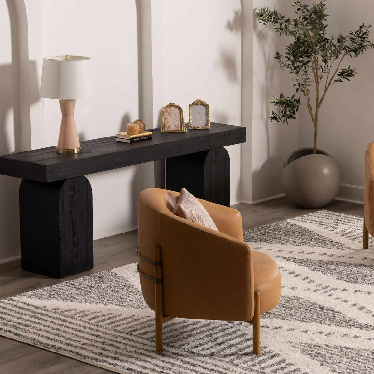 Arden Elara Charcoal&Cream Transitional Boho Rug