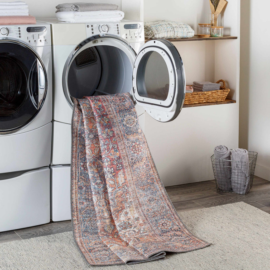 Rust Gardnertown Medallion Washable Area Rug - Clearance