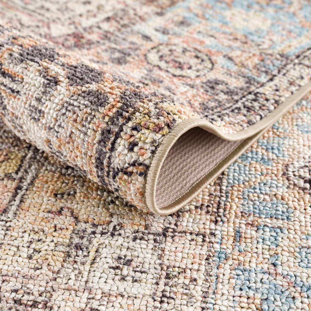 Beck Peach Washable Area Rug - Clearance