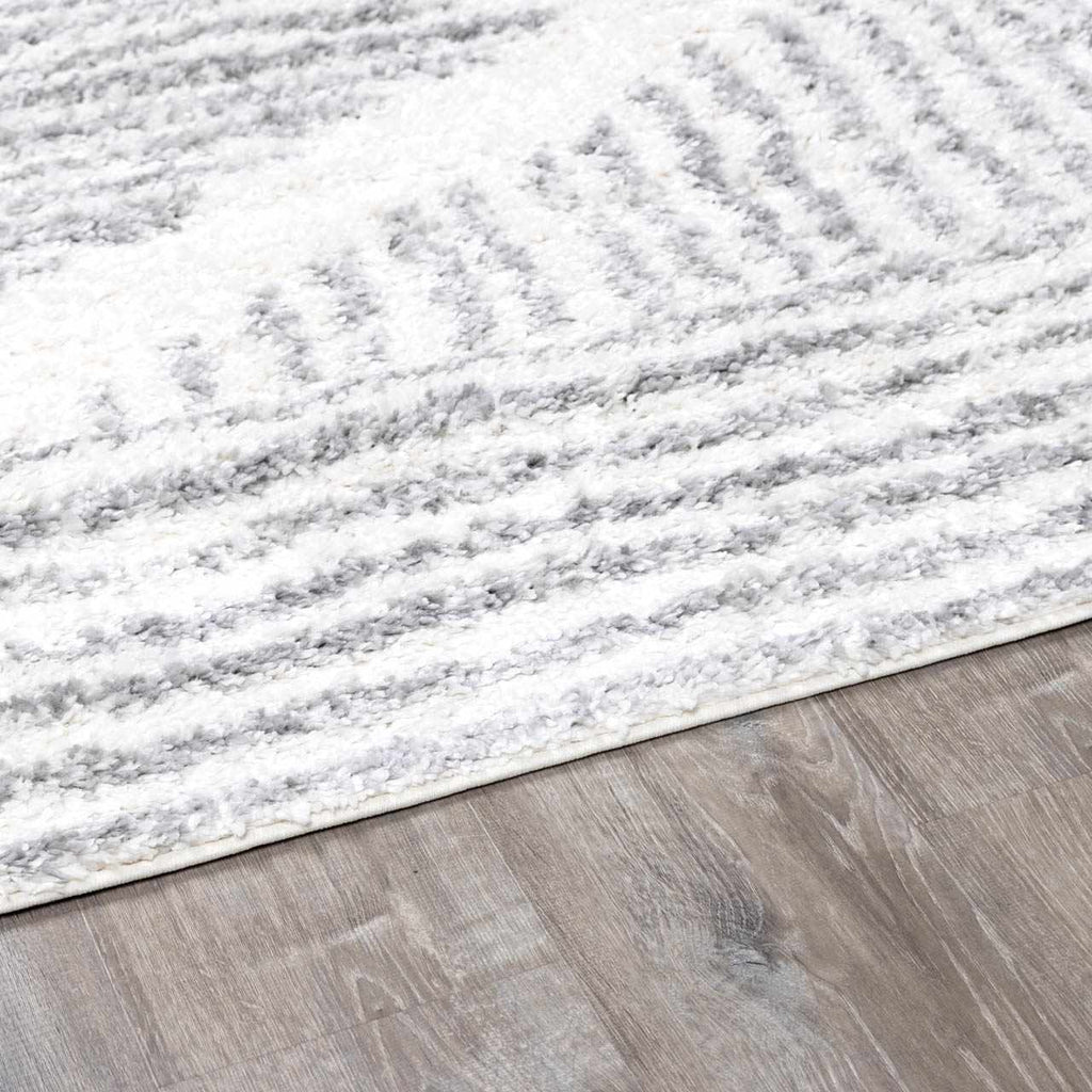 Arden Elara Gray & Cream Shag Rug