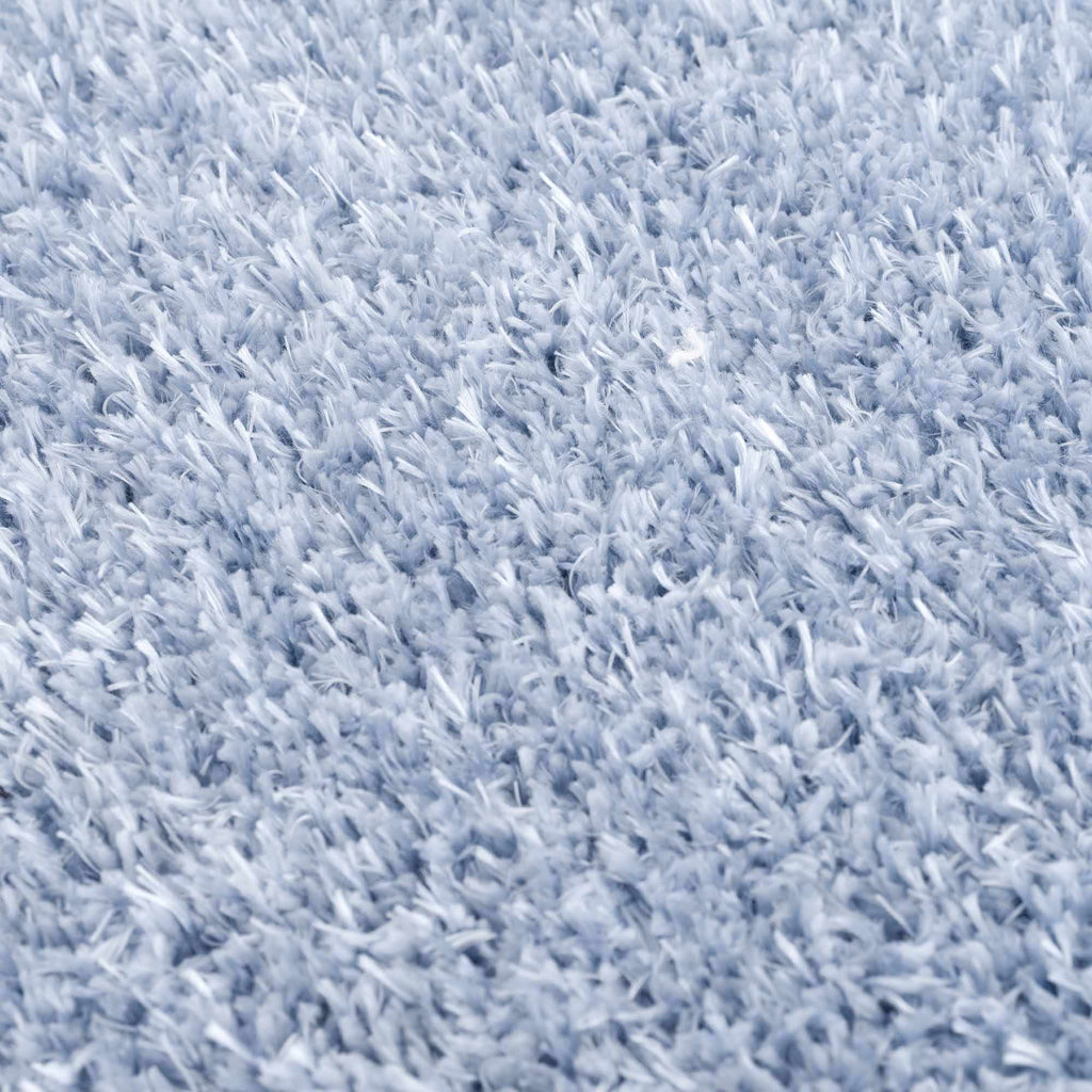 Faina Solid Aqua Shag Washable Area Rug