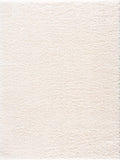 Faina Solid Cream Shag Washable Area Rug