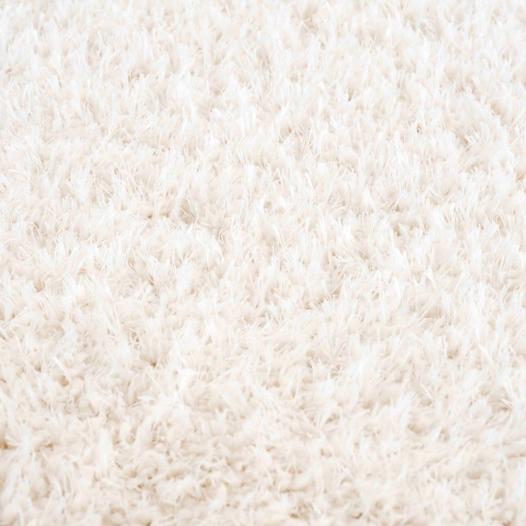 Faina Solid Cream Shag Washable Area Rug