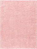 Faina Solid Pink Shag Washable Area Rug - Clearance
