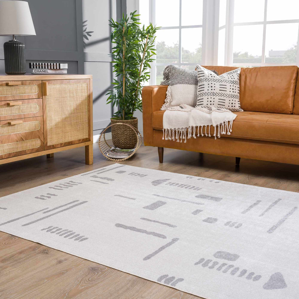 Eitan Modern Washable Off-White Rug - Clearance