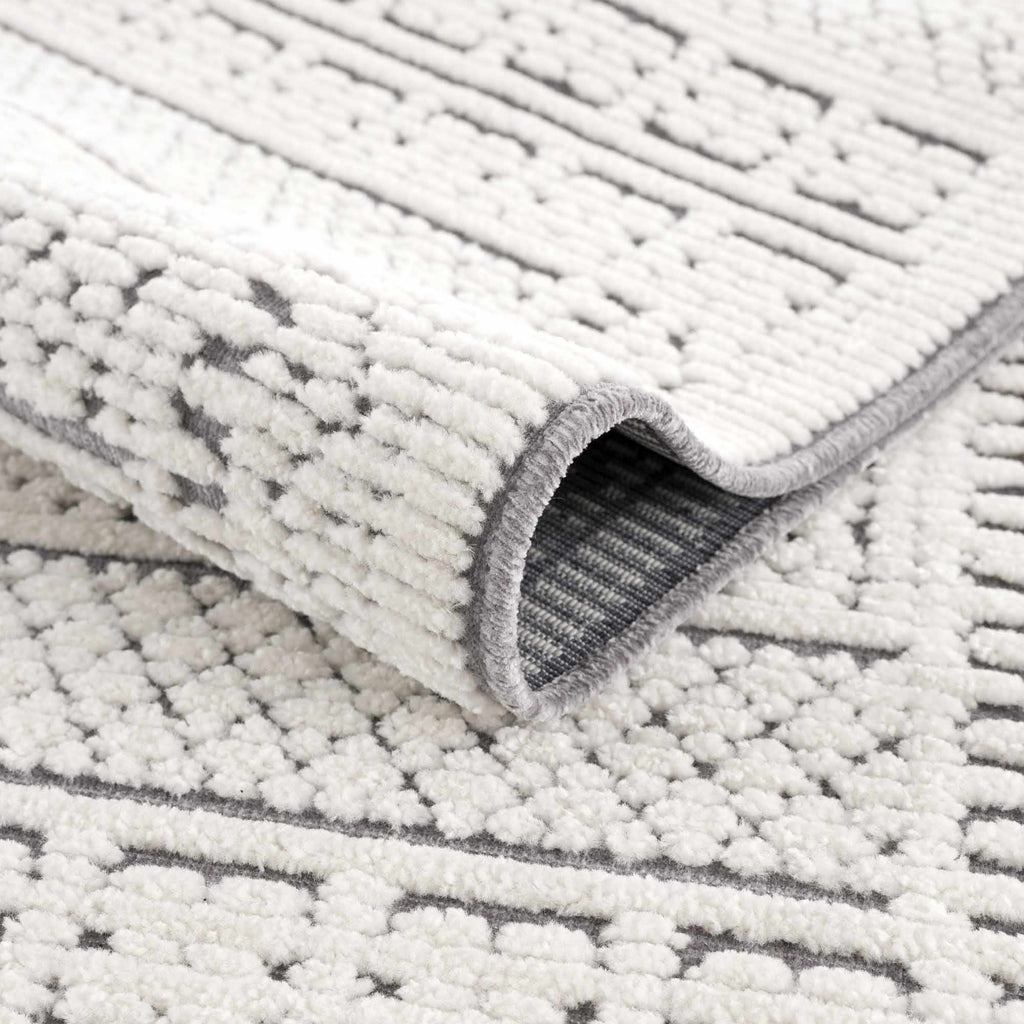 Bahar Cream & Gray Washable Area Rug - Clearance