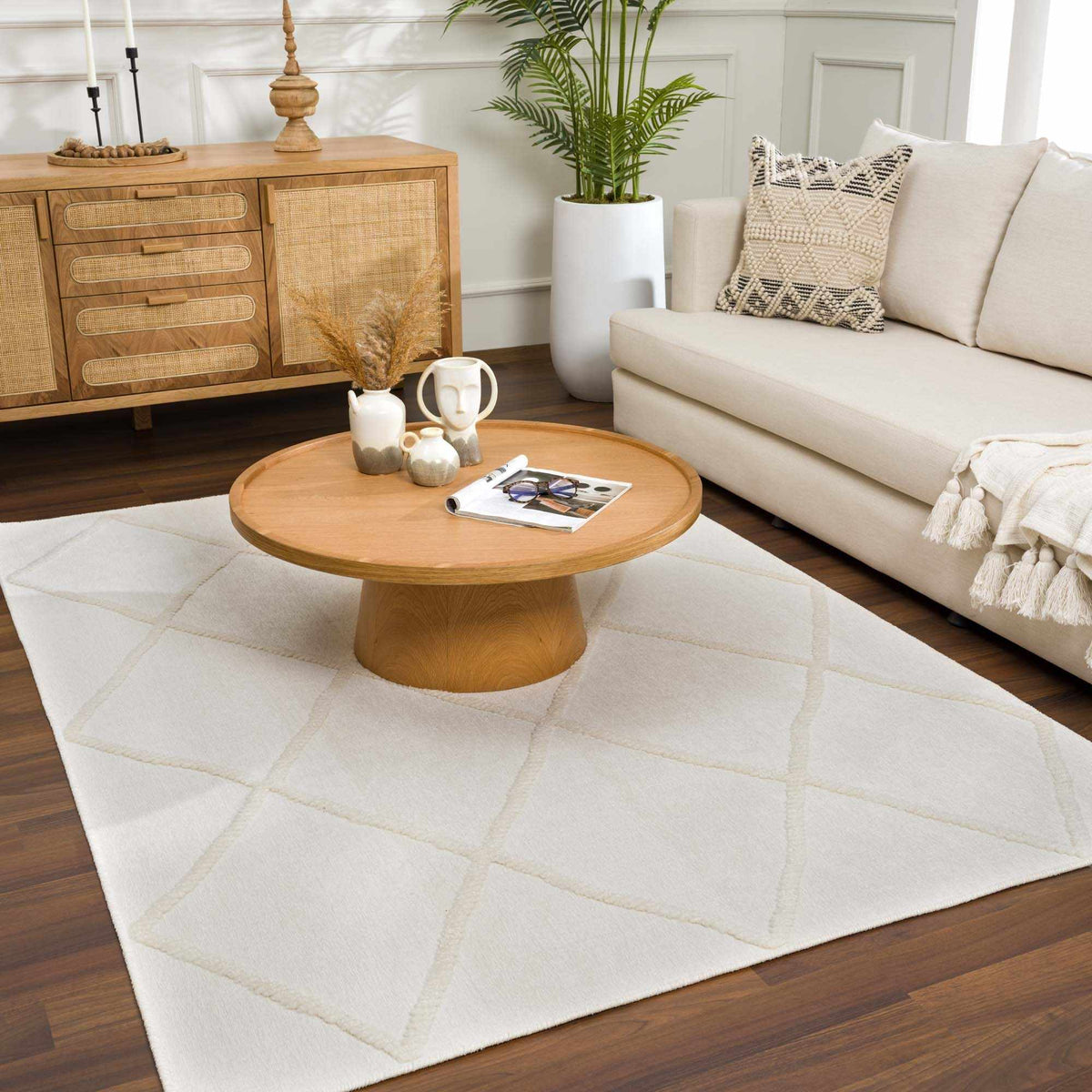 Amani White Washable Rug - Clearance