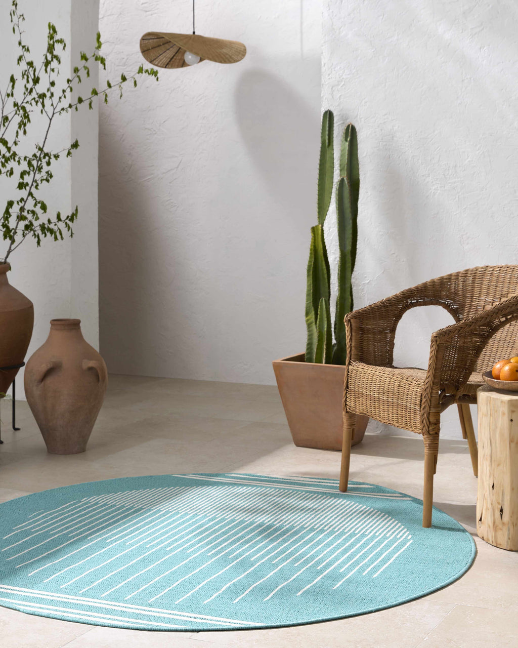 Nabil Aqua Outdoor Area Rug - Clearance