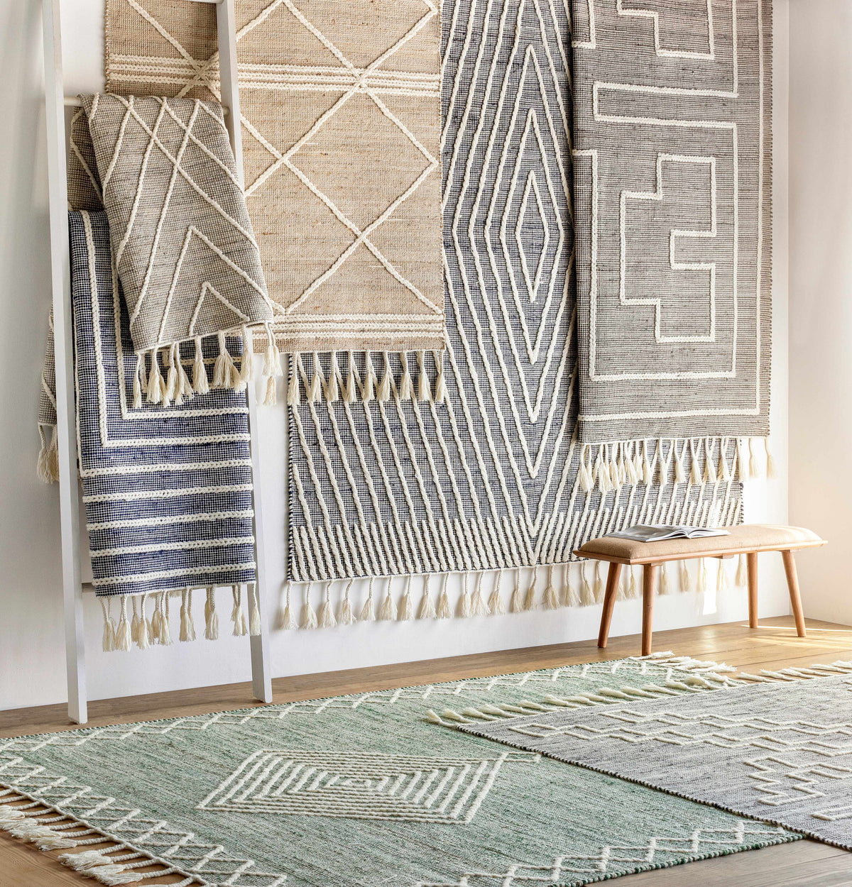 Aditya Tasseled Jute&Wool Carpet - Clearance