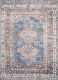 Baltinglass Rust & Blue Washable Area Rug