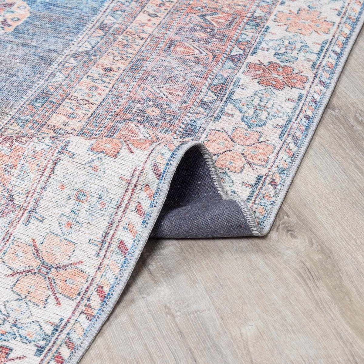 Baltinglass Rust & Blue Washable Area Rug