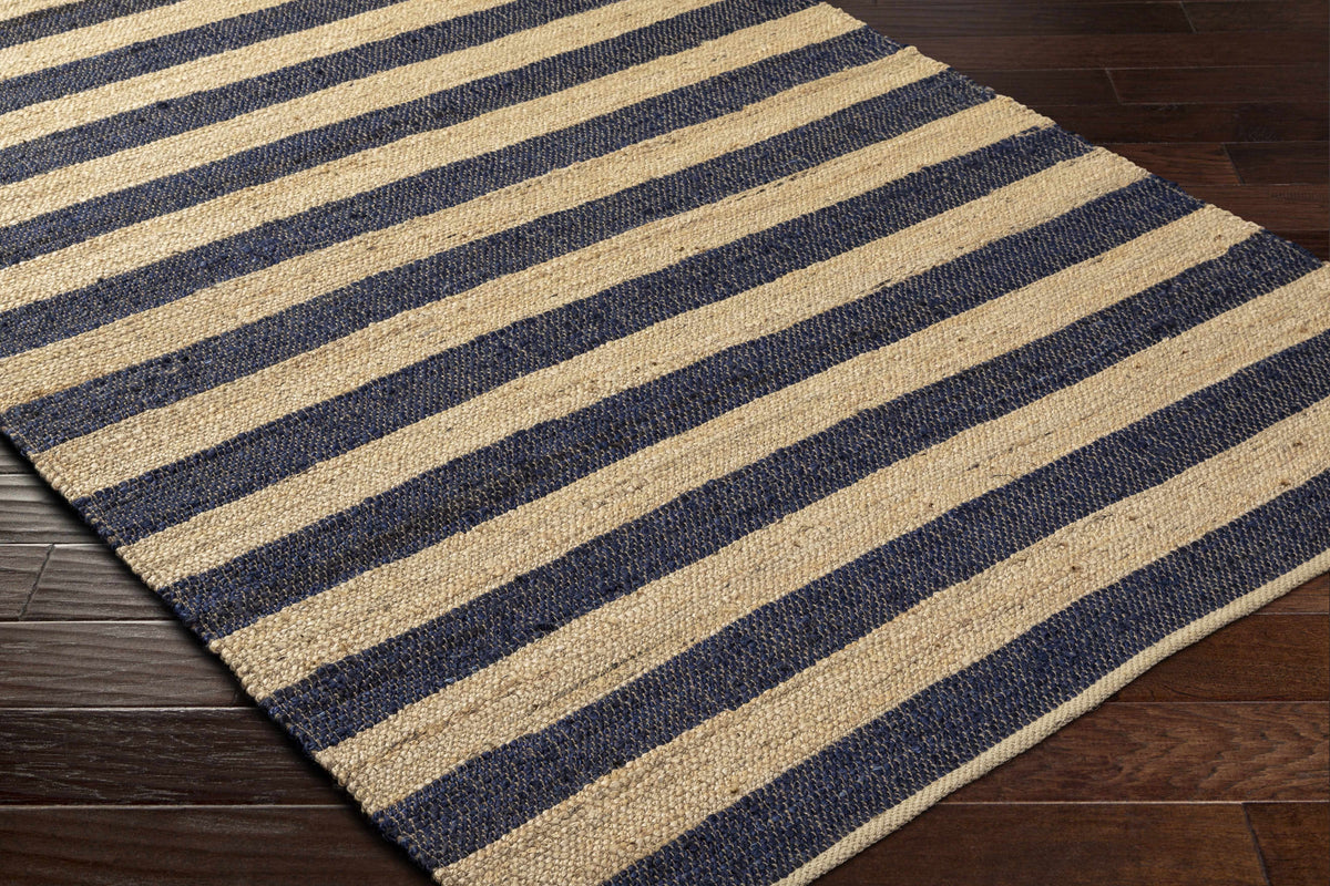 Ilkay Beige & Navy Jute Area Rug - Clearance