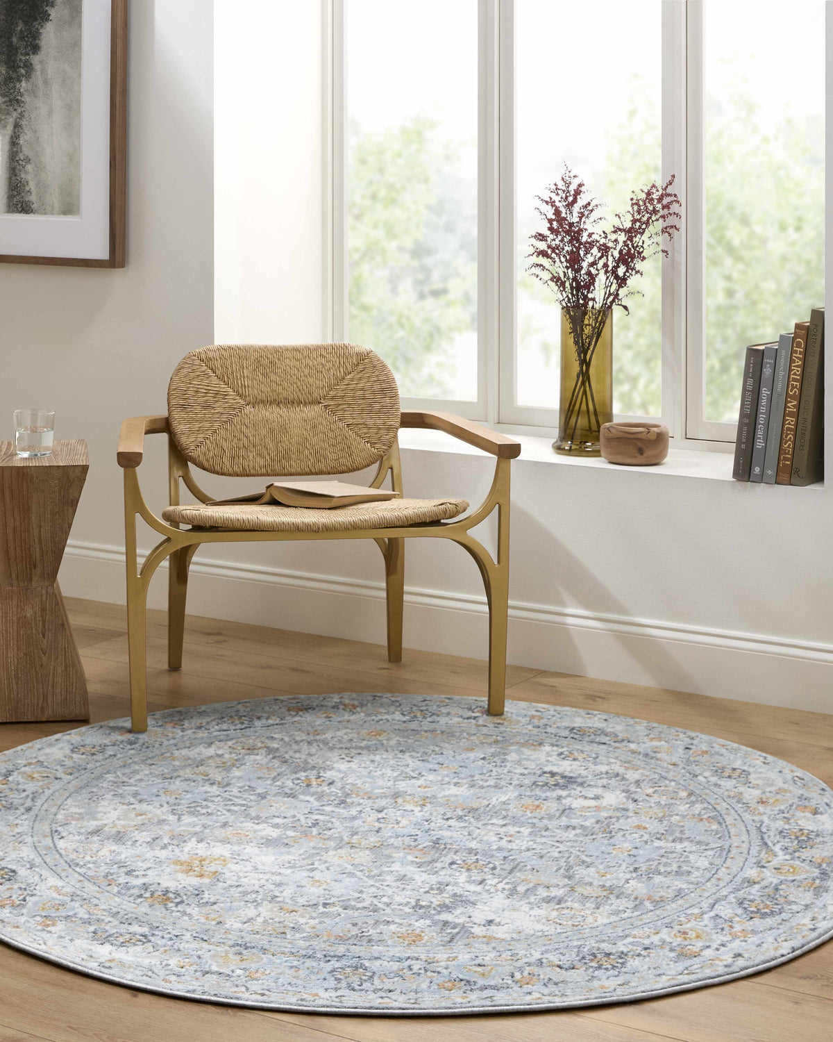 Finn Silver Blue Area Rug - Clearance