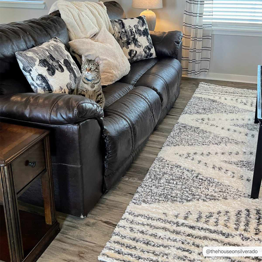 Arden Elara Charcoal&Cream Transitional Boho Rug