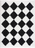 Zahur Black & White Diamond Area Rug - Clearance