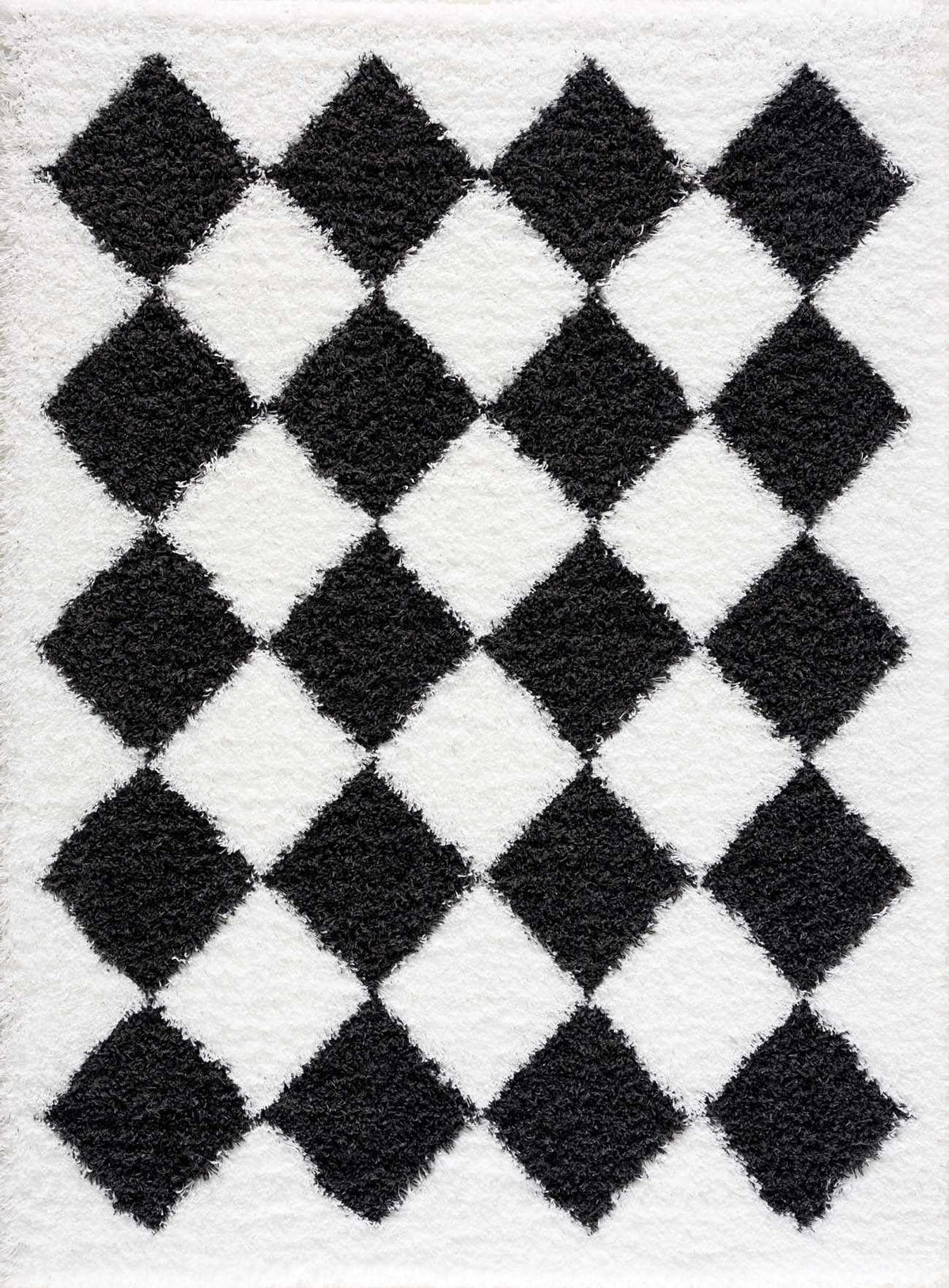 Zahur Black & White Diamond Area Rug - Clearance