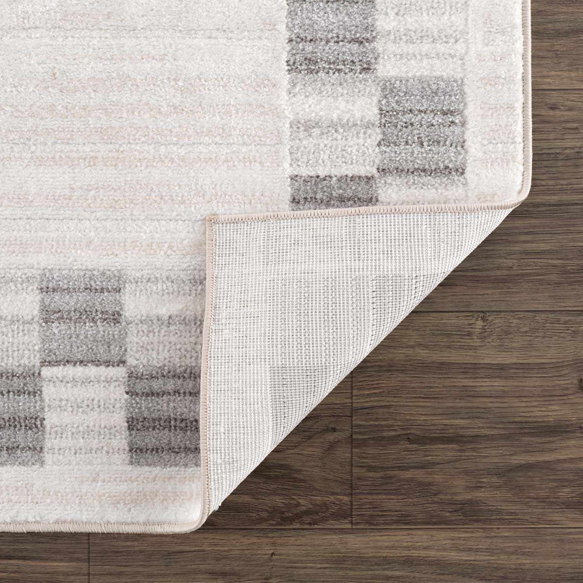 Azrika Gray Checkered Washable Rug - Clearance