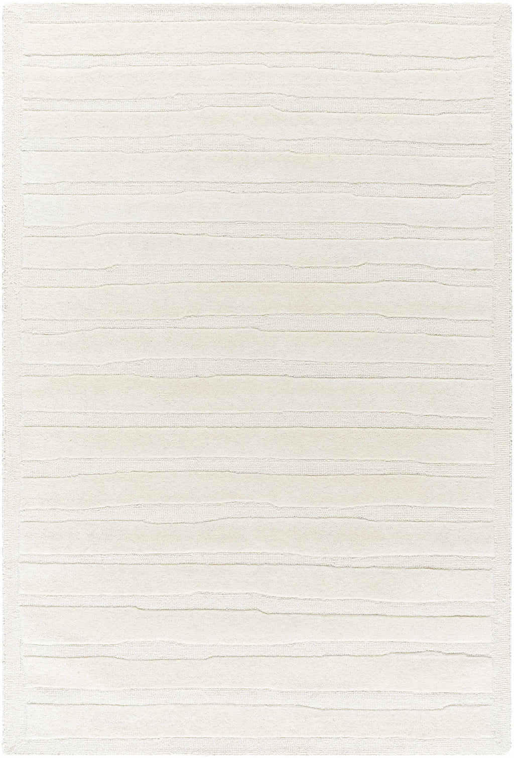 Zerah White Wool Area Rug - Clearance