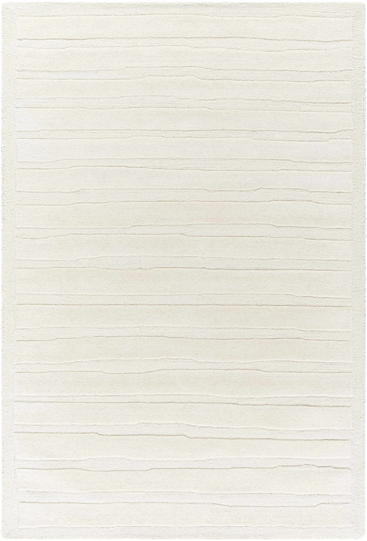 Zerah White Wool Area Rug - Clearance