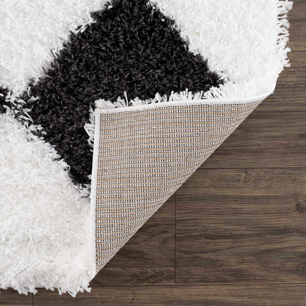 Zahur Black & White Diamond Area Rug - Clearance