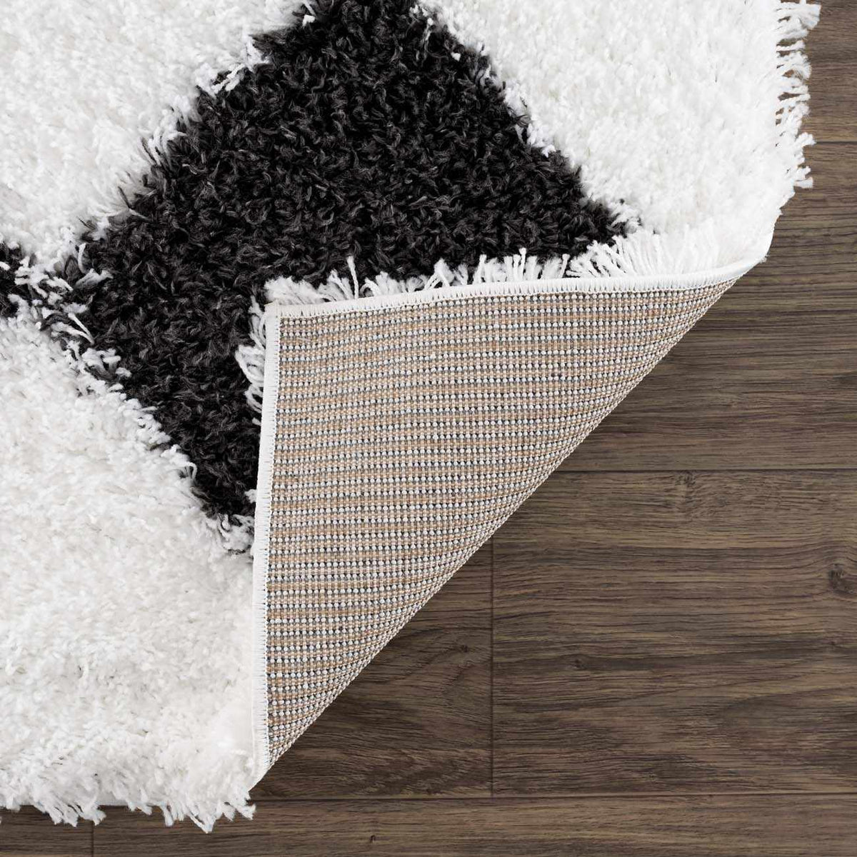 Zahur Black & White Diamond Area Rug - Clearance