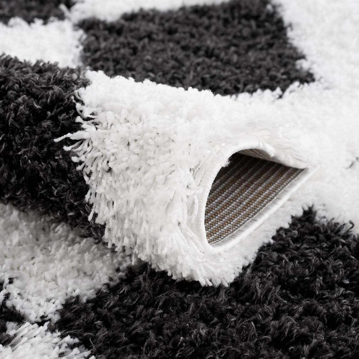 Zahur Black & White Diamond Area Rug - Clearance