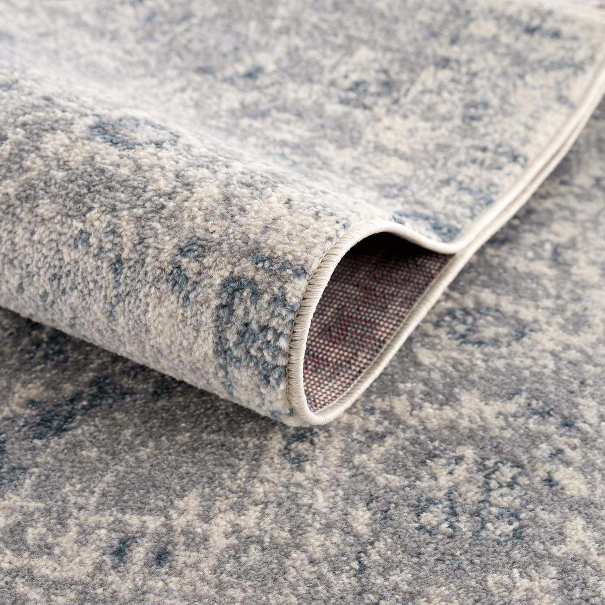 Peeta Gray Blue Medallion Area Rug - Clearance