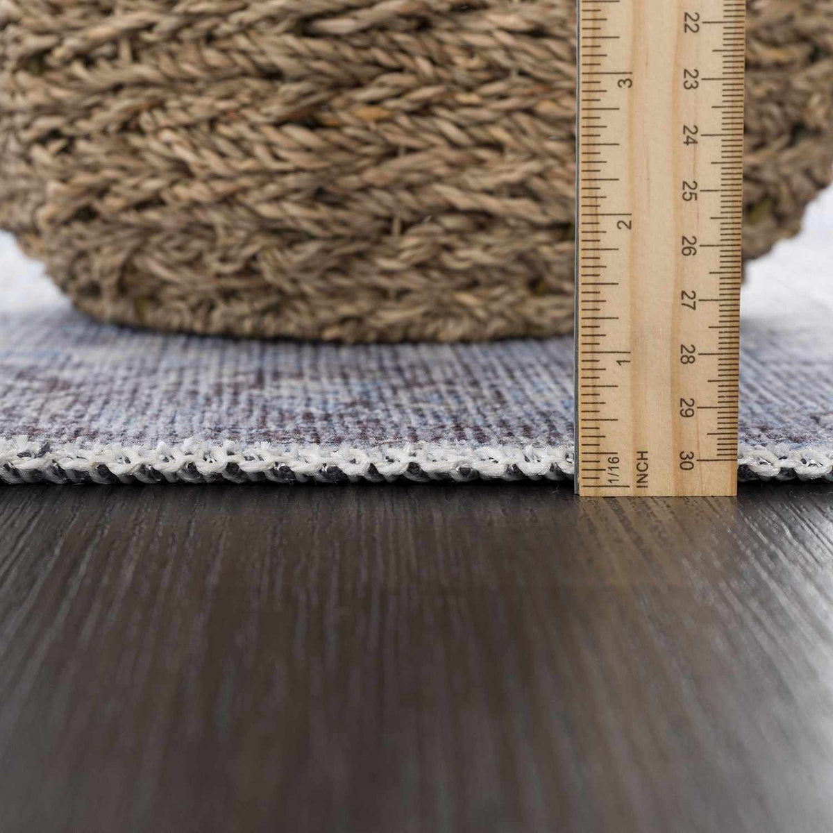 Ice Blue Flat Pile Washable Rug