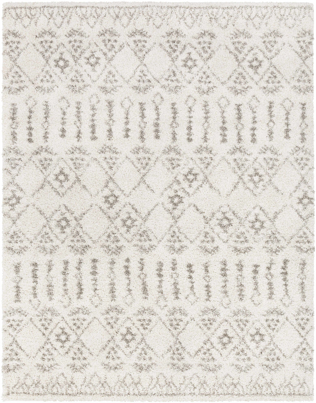 Aylett Beige Trellis Shag Rug - Clearance