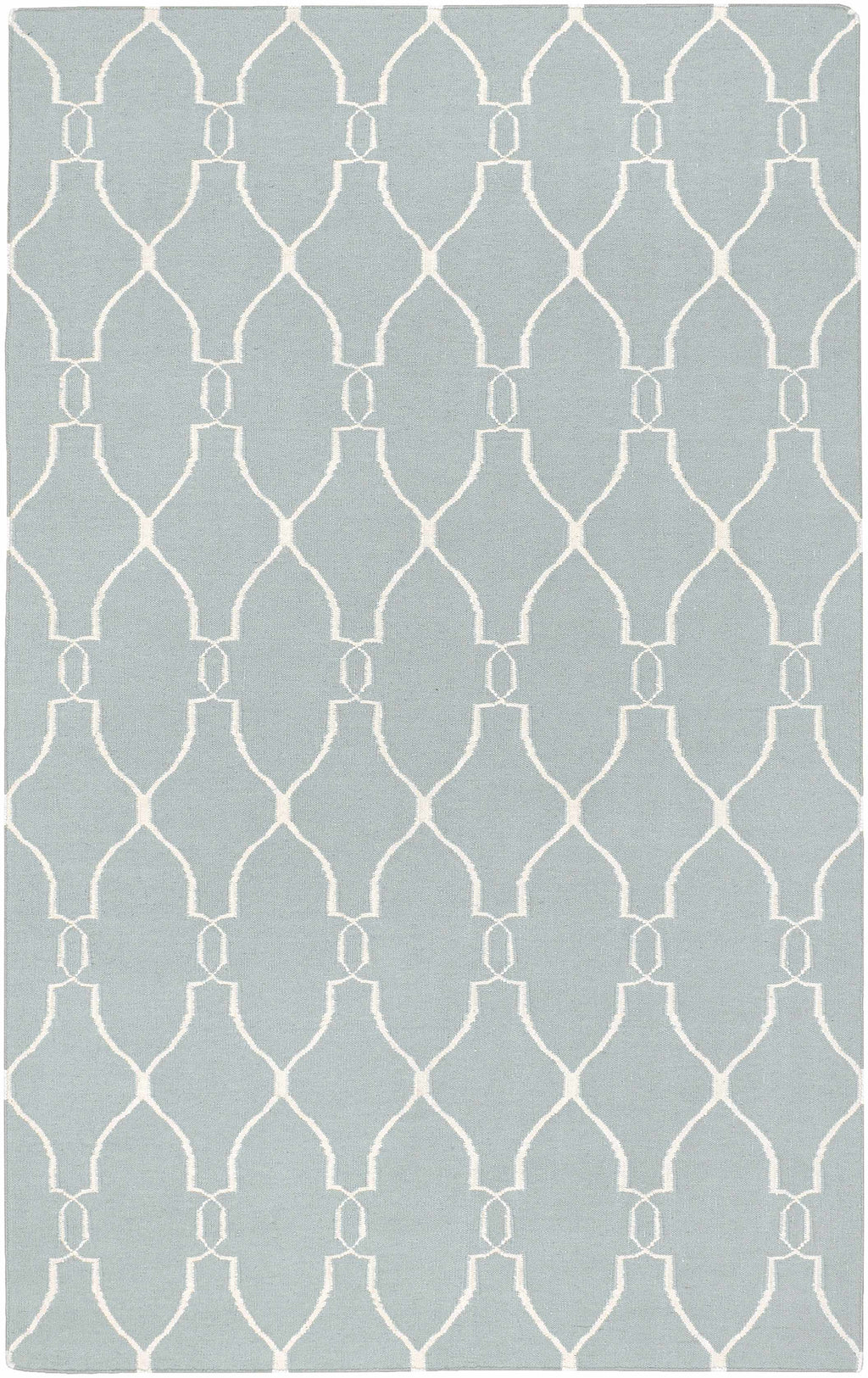 Baconton Blue/Beige Trellis Wool Rug - Clearance