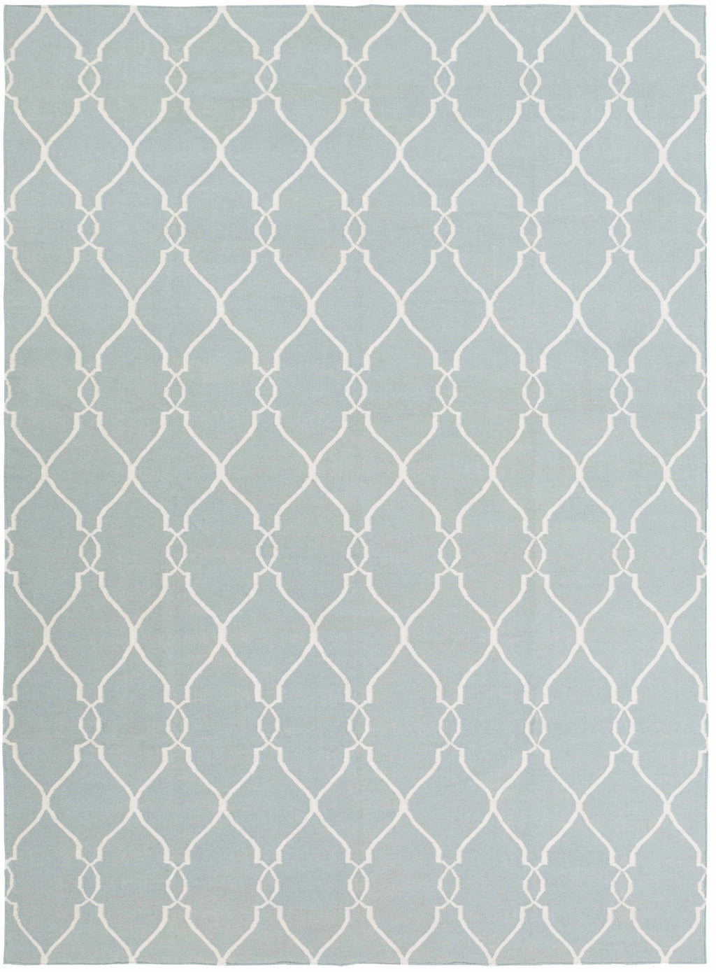 Baconton Blue/Beige Trellis Wool Rug - Clearance