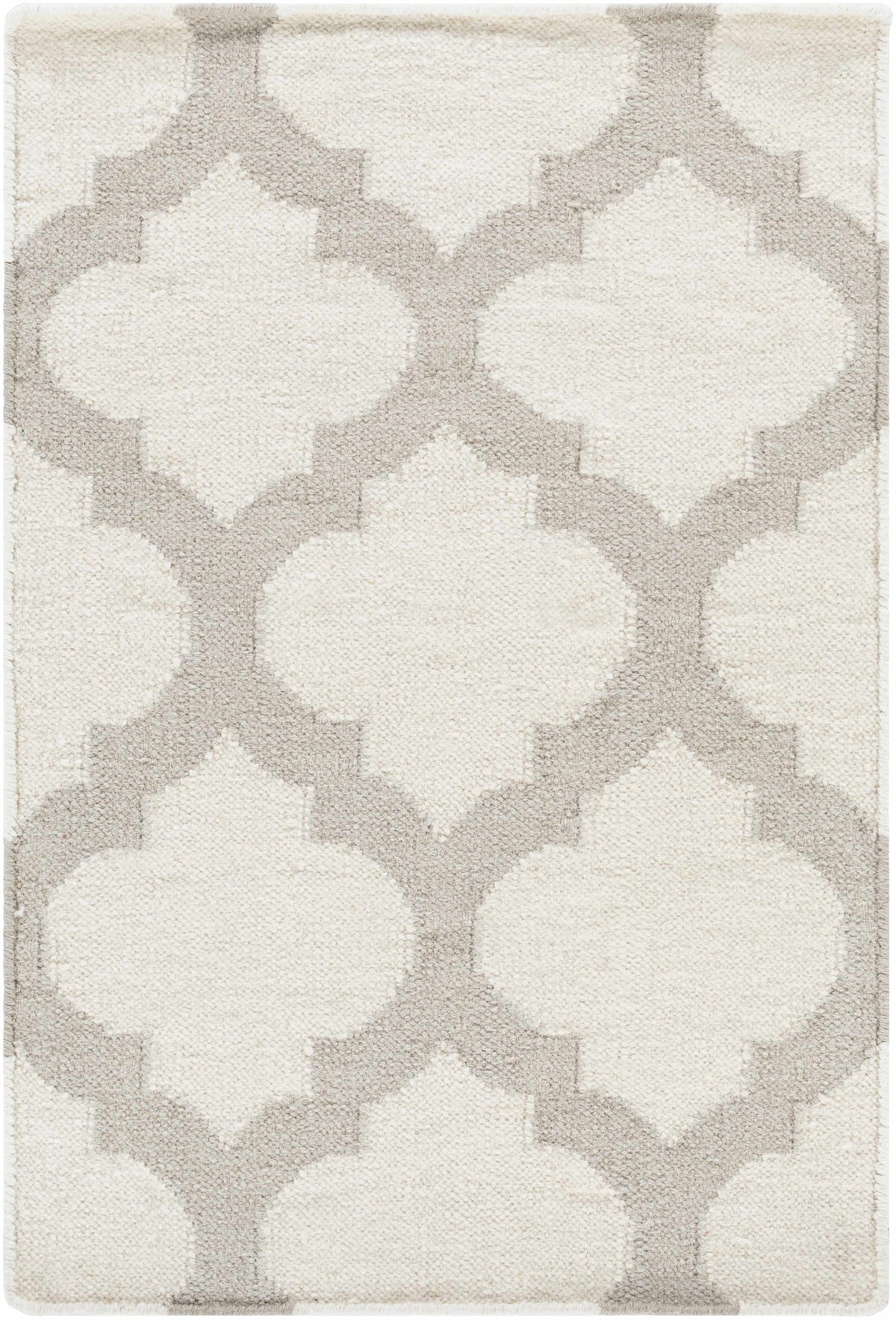 Banks Ivory/Gray Trellis Wool Rug - Clearance