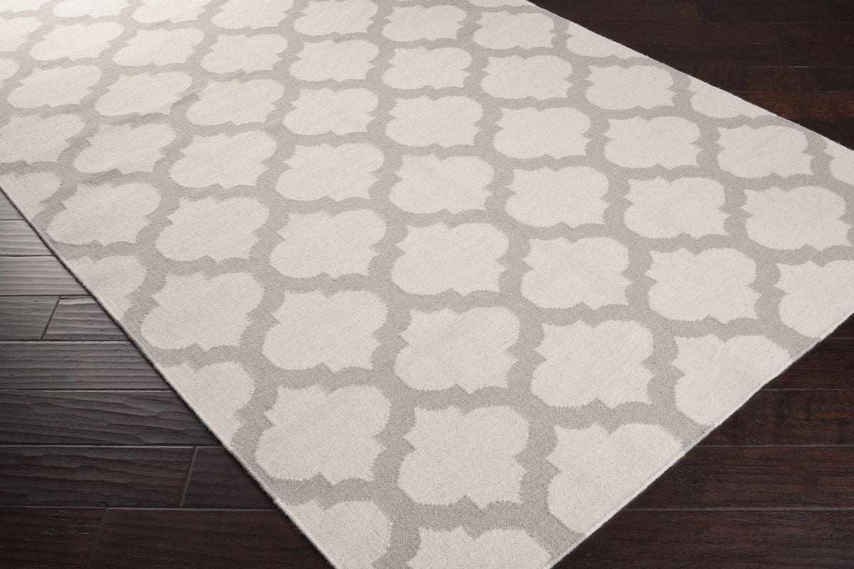 Banks Ivory/Gray Trellis Wool Rug - Clearance