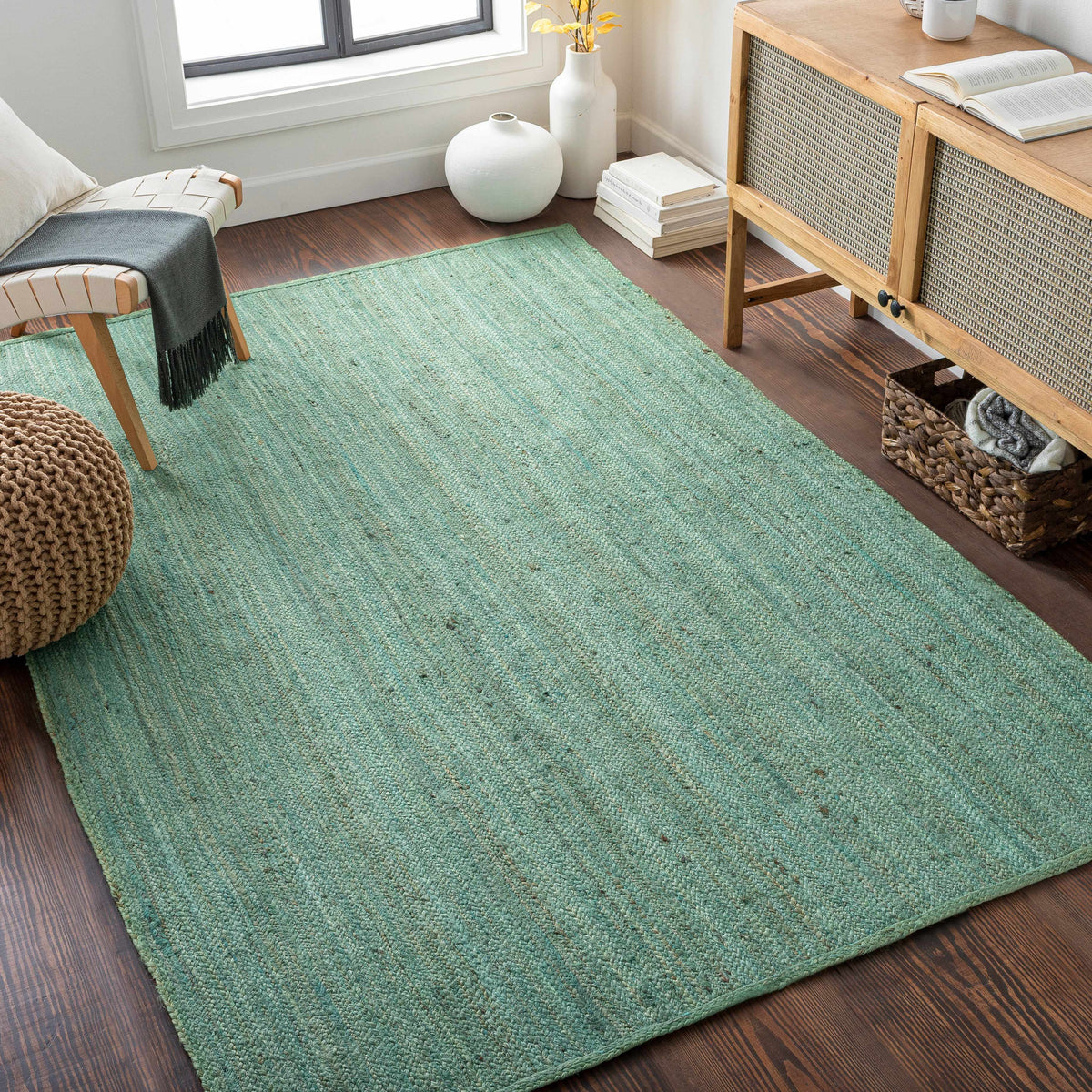 Barksdale Green Hand Woven Jute - Clearance