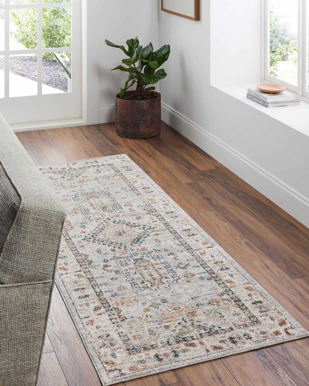 Kamau Cream & Blue Area Rug - Clearance