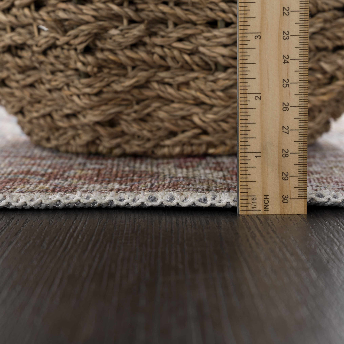 Rust Mair Traditional Washable Area Rug